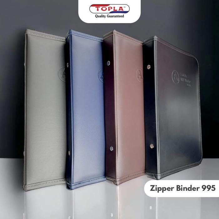 Map Binder Kulit A5 Topla + Zipper Zb-995 - Map Binder Kulit Resleting