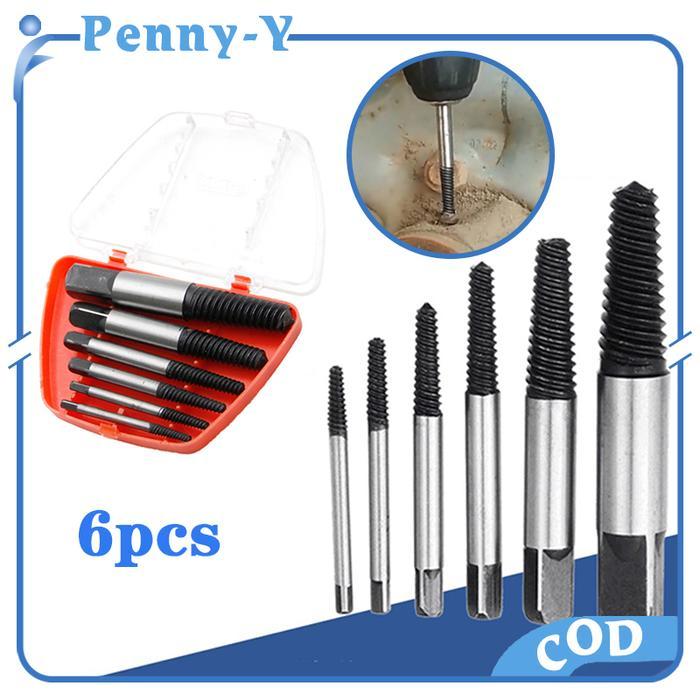 Promo 6pcs Screw Extractor / Pembuka Baut Patah / Pencabut Baut Patah