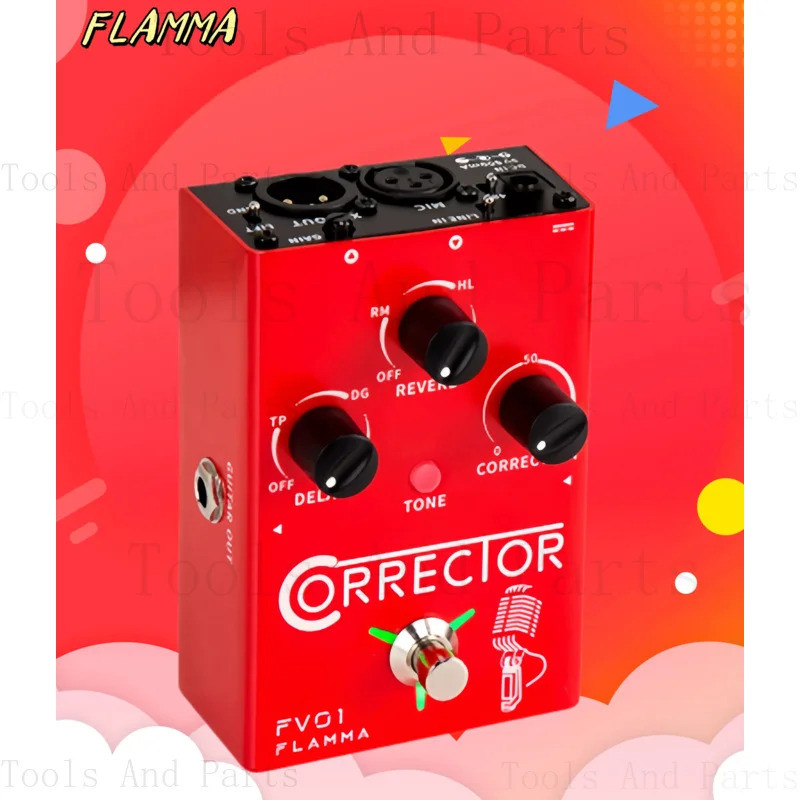 FLAMMA-FV01 Vocal Effects Processor, Pitch Correction, Delay Reverb, Microphone, Amplifier,