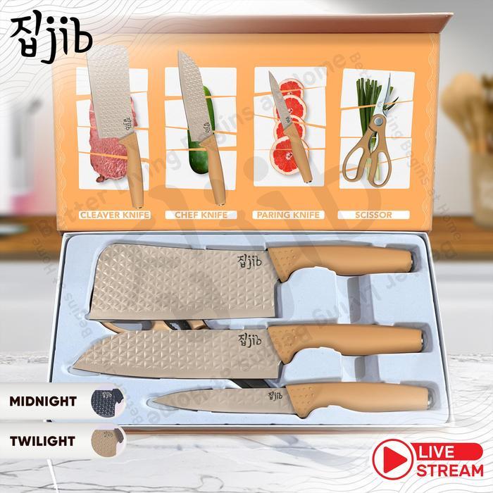 JIB Diamond Knives Set / Knife Set Diamond Anti Karat / Pisau Dapur Multifungsi Anti Lengket