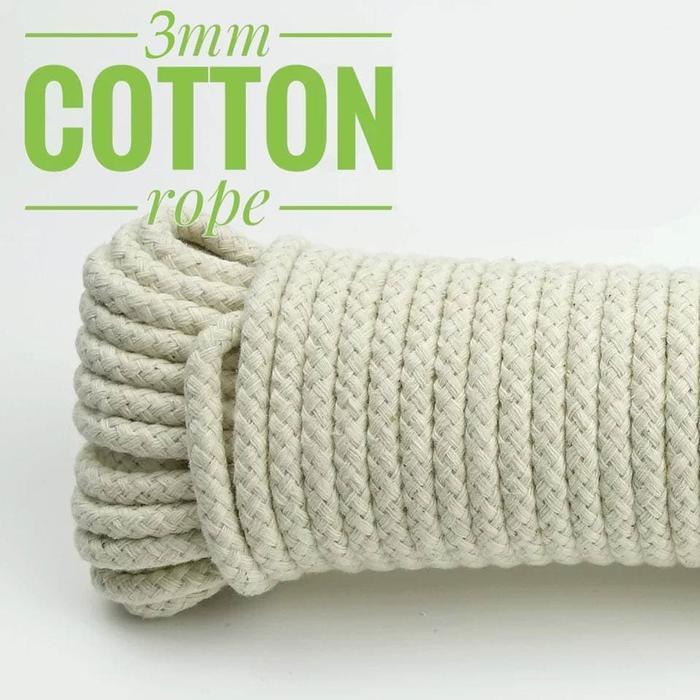 Tali tambang katun kepang 3mm