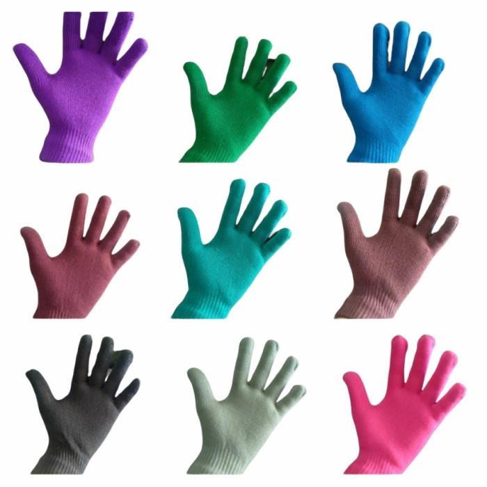 SARUNG TANGAN RAJUT POLOS WARNA / SARUNG TANGAN POLOS DEWASA PRIA WANITA / SARUNG TANGAN