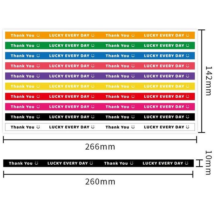 Stiker Thank You Panjang 26cm Sticker Label Panjang LUCKY EVERY DAY