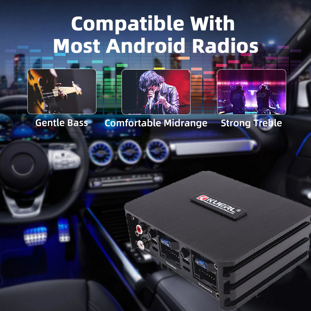 Car Power Amplifier 4*60W Way DSP Car Audio Speaker Amplifier Lossless Audio Processor For Android
