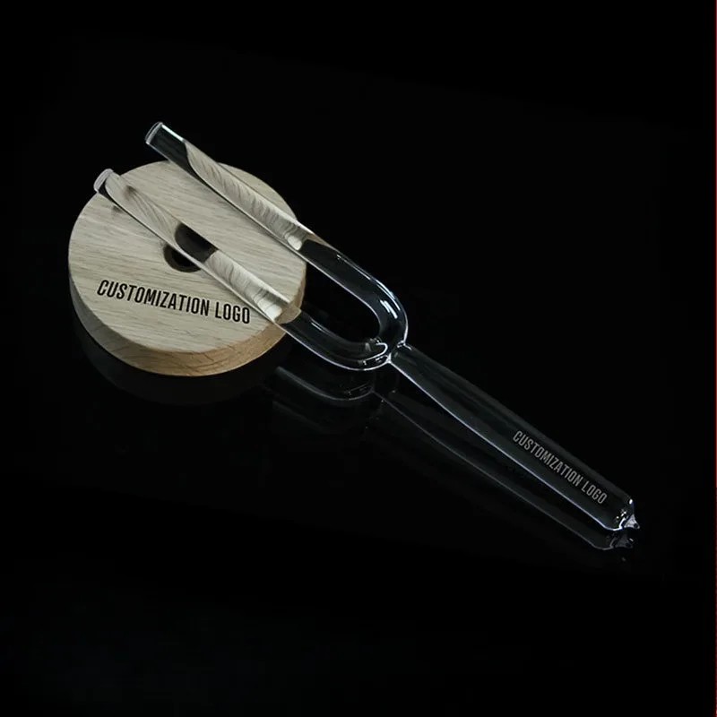 Crystal Tuning Fork Healing Transparent Handmade Yoga Tuning Forks Meditation Sound Therapy