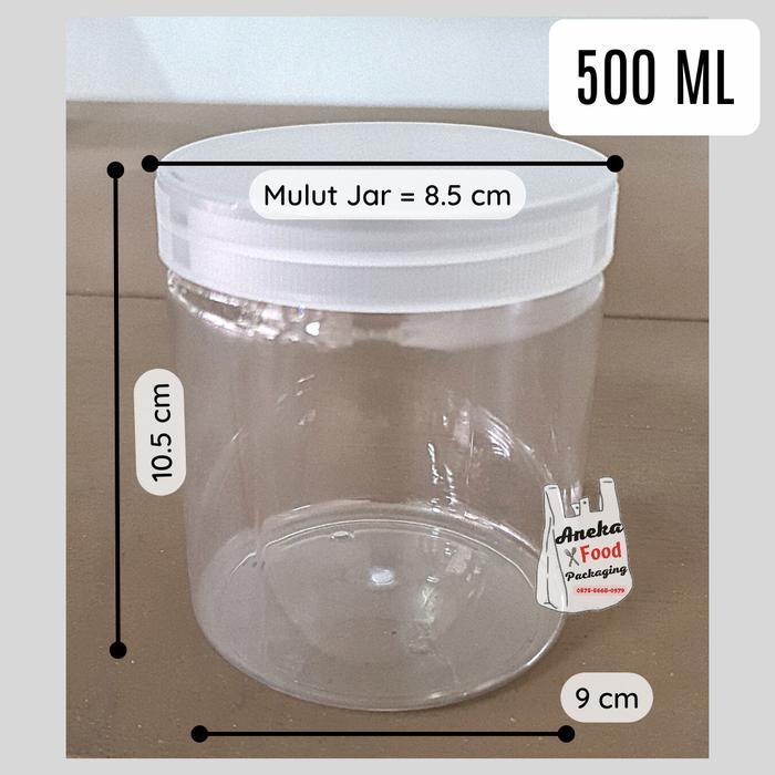 JTTOP" JAR SILINDER 500ML/TOPLES TABUNG PLASTIK PET KUE KERING CEMILAN+TUTUP