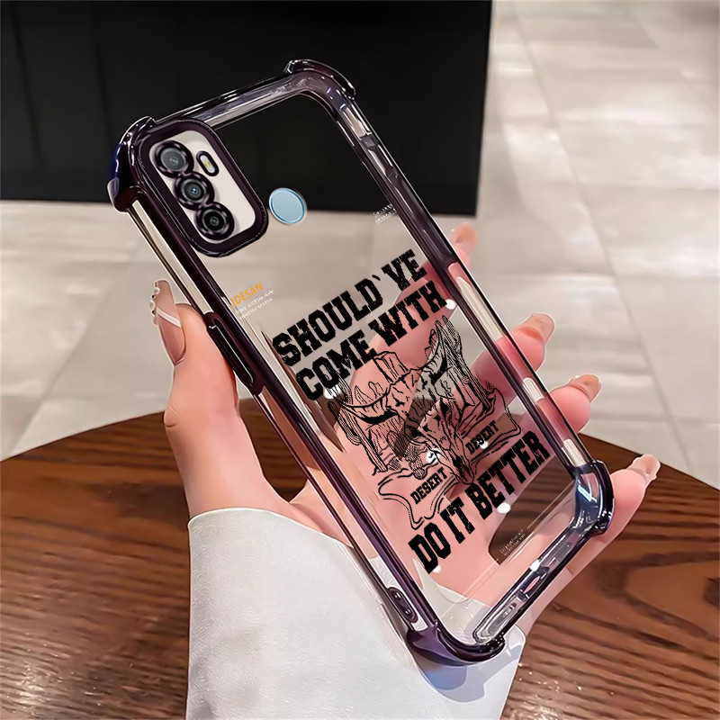 Casing Hp Untuk OPPO A53 2020 A33 2020 A53s A32 A11s Case Casing pola Sapi dan manusia Cesing Kesing