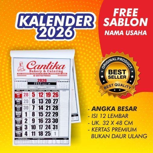 "New" KALENDER 12 LEMBAR + SABLON NAMA USAHA