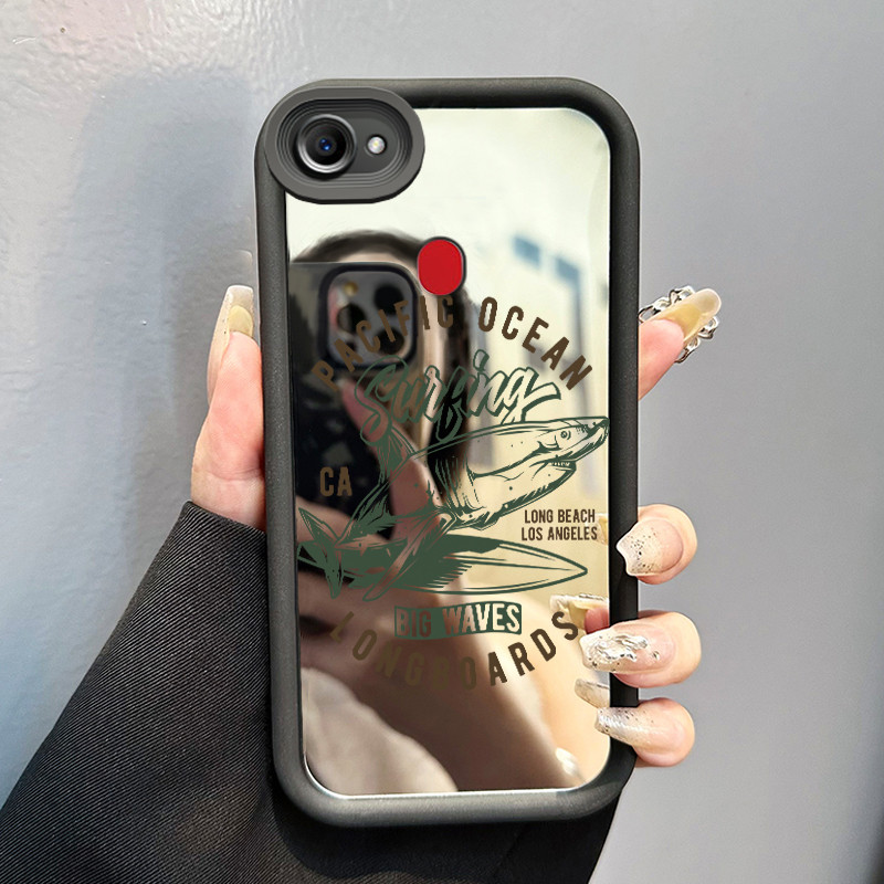 Casing Hp OPPO F5 F7 F5 Youth Case Casing Lukis paus Pola Kasus cermin tangga Kasus ponsel HP Kasing