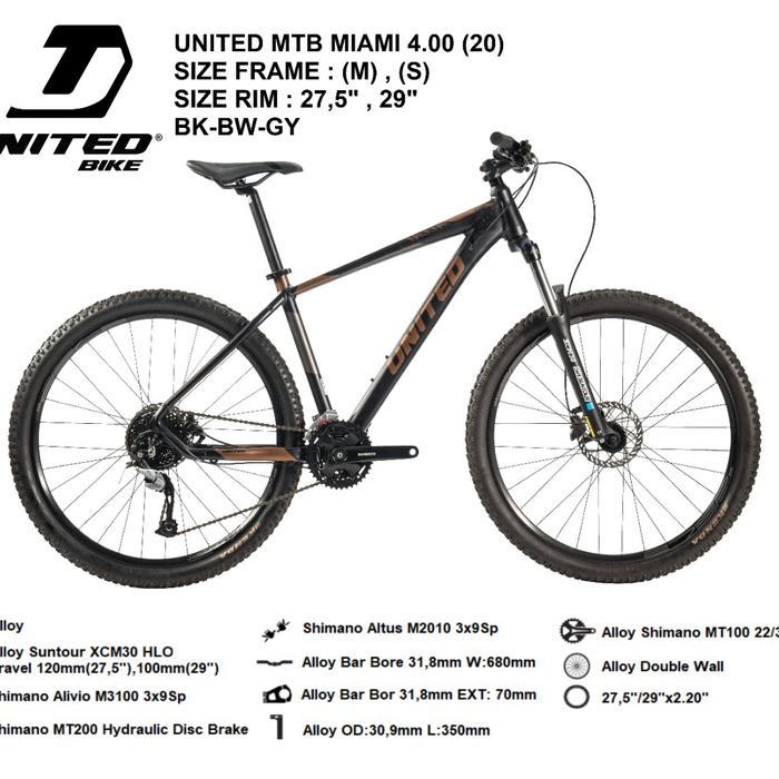 [ Clearance Sale ] Sepeda Gunung Mtb 27.5 United Miami 4.0