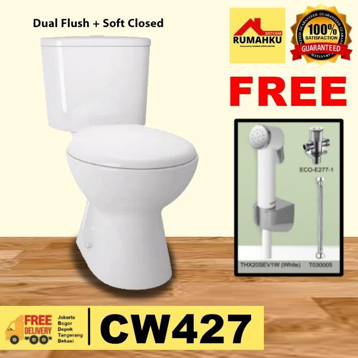 KLOSET DUDUK TOTO SET KOMPLIT - KLOSET TOTO DUAL FLUSH - CW427 SET