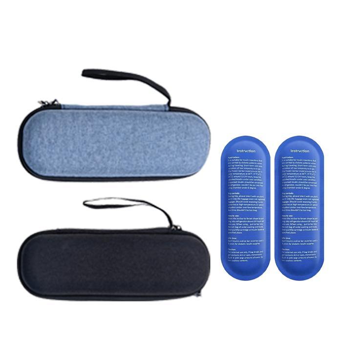 1pc Cooler Bag Medicine Cooler Box with 2 Ice Packs Portable Insulin Cooling Bag Insulin Case