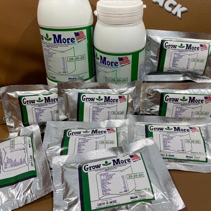 Pupuk Grow more 20-20-20 repack 50 gram