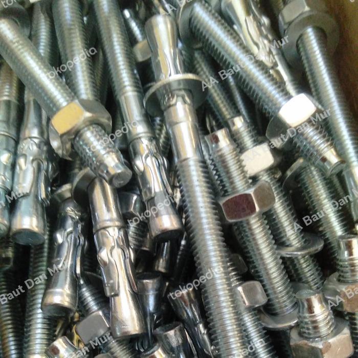 Qty 20 pcs / Trubolt M16 x 120 / Dynabolt / wedge anchor / Galvanis / Zinc plate