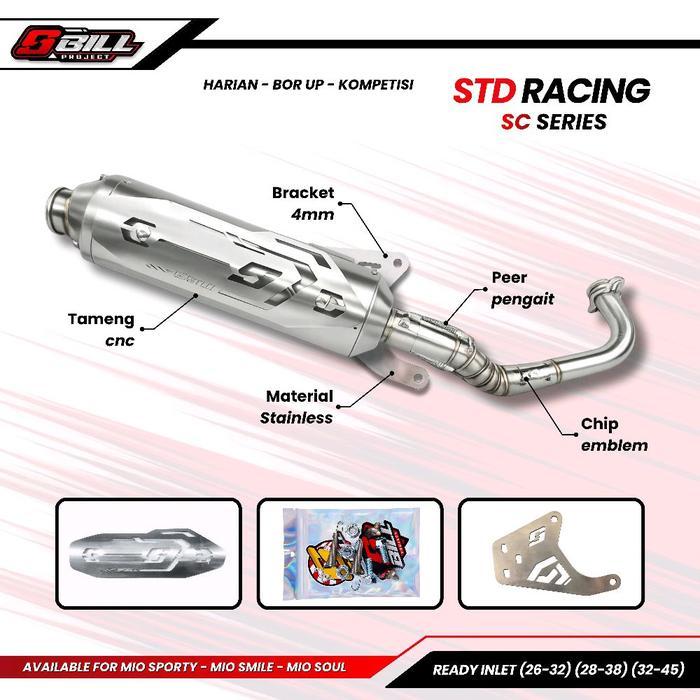Sc Series Knalpot Standar Racing Original Sbill Project (Titan Series) Type Motor Mio Sporty Mio