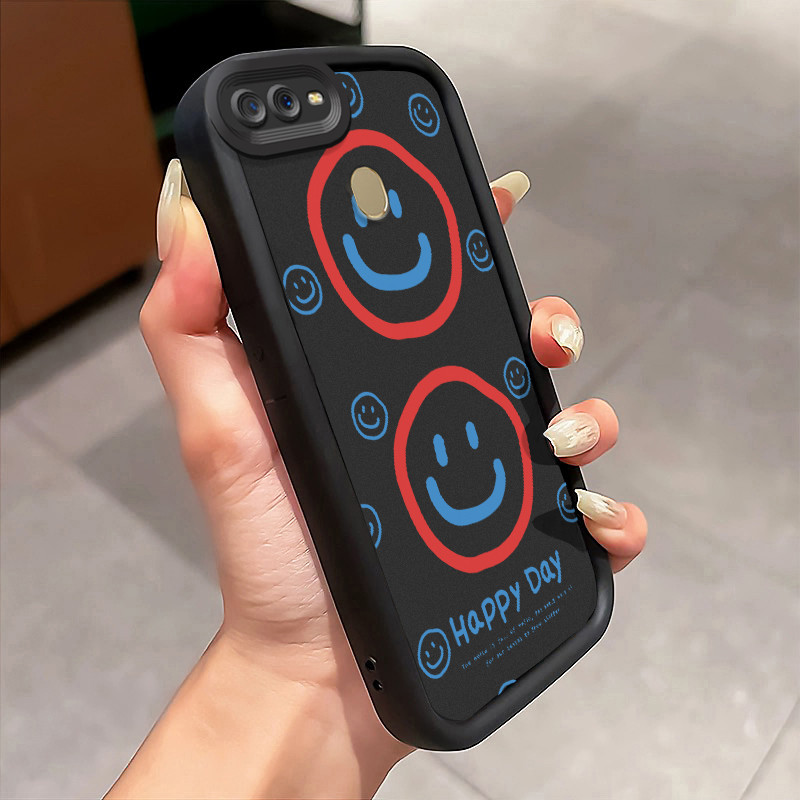 Casing Hp OPPO A7 OPPO A5s OPPO A12 OPPO A12S A11k Case Wajah tersenyum Kasing silikon Cesing Bagus 