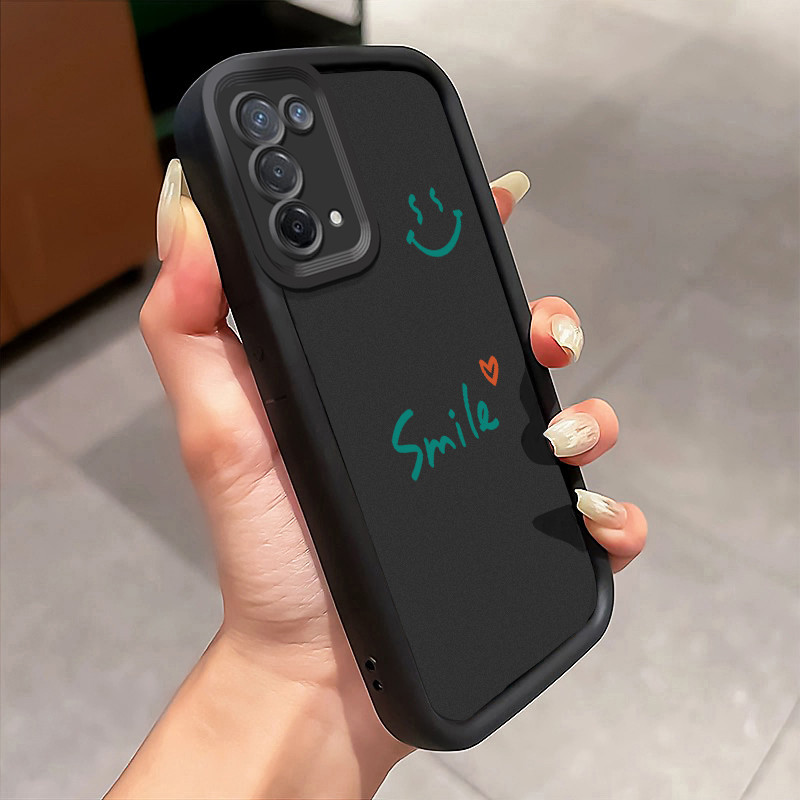 Casing Hp OPPO A74 A95 F19 F19s Case Simple smile lucu Kasing silikon Cesing Bagus Selfie Kesing Sof