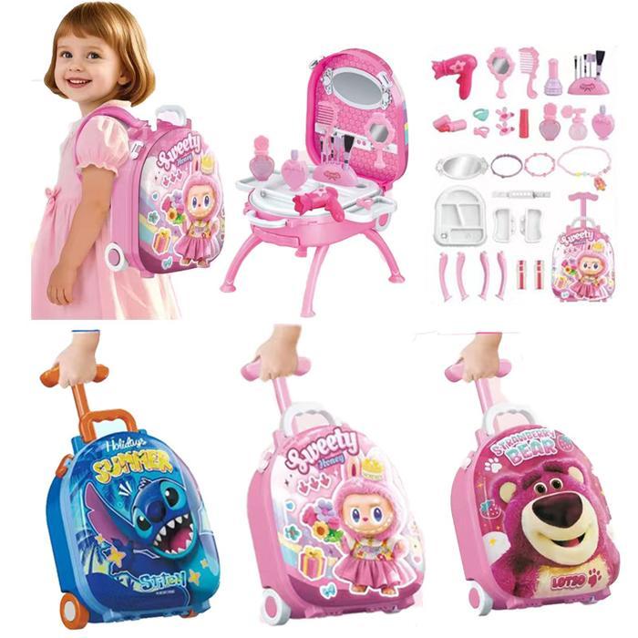 Cocomelon Toys - Mainan Anak Meja Rias Koper Trolley Beauty Dressing Koper Bagasi