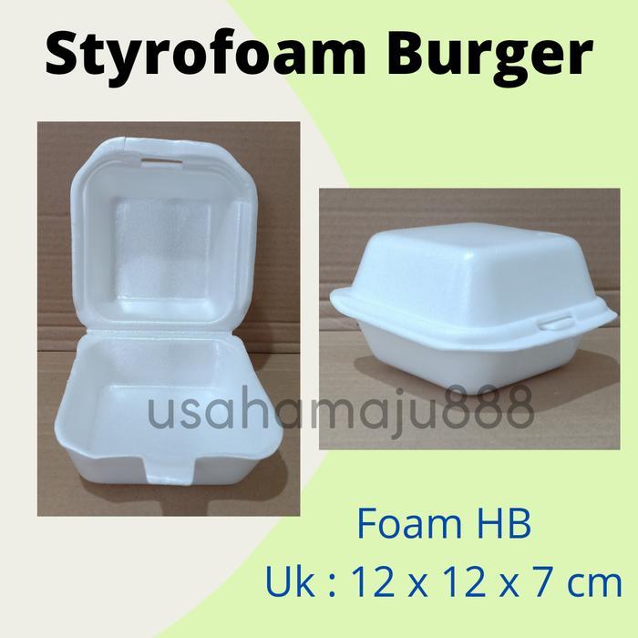 (200Pcs) Styrofoam Burger / Sterofoam Hamburger / Foam Box Kotak Hb