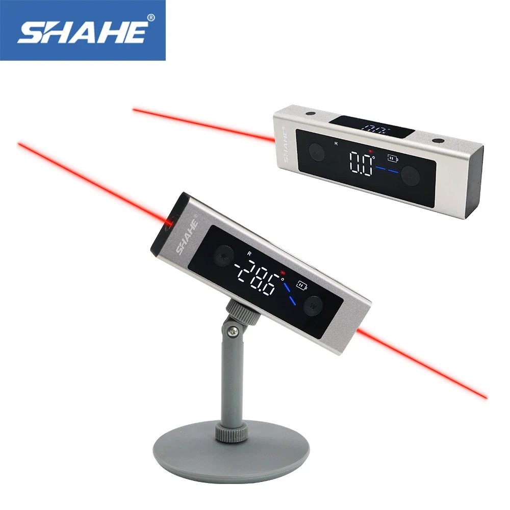 SHAHE Tipe-C Pengisian Inclinometer Digital Busur Derajat Laser Pengukur Sudut Penggaris Tingkat Las