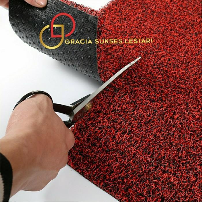 Karpet PVC Mie Bihun Karpet Lantai Karpet Motor Mobil Mie Meteran - Hitam Abu