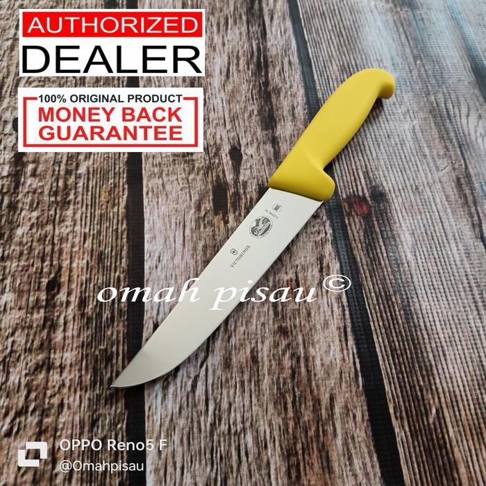 Pisau Sembelih victorinox 18 cm straight Yellow 5.5208.18 butcher Asli