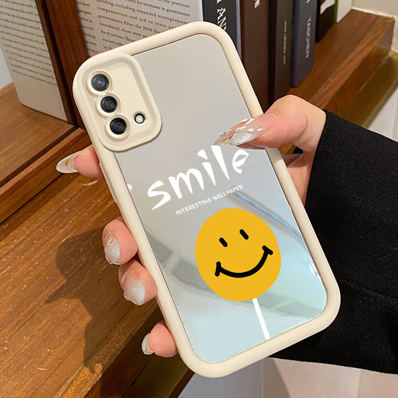 Casing Hp Untuk OPPO A74 A95 F19 F19s Case Smile Kasing ponsel Cesing Scrub Silikon Softcase Kesing