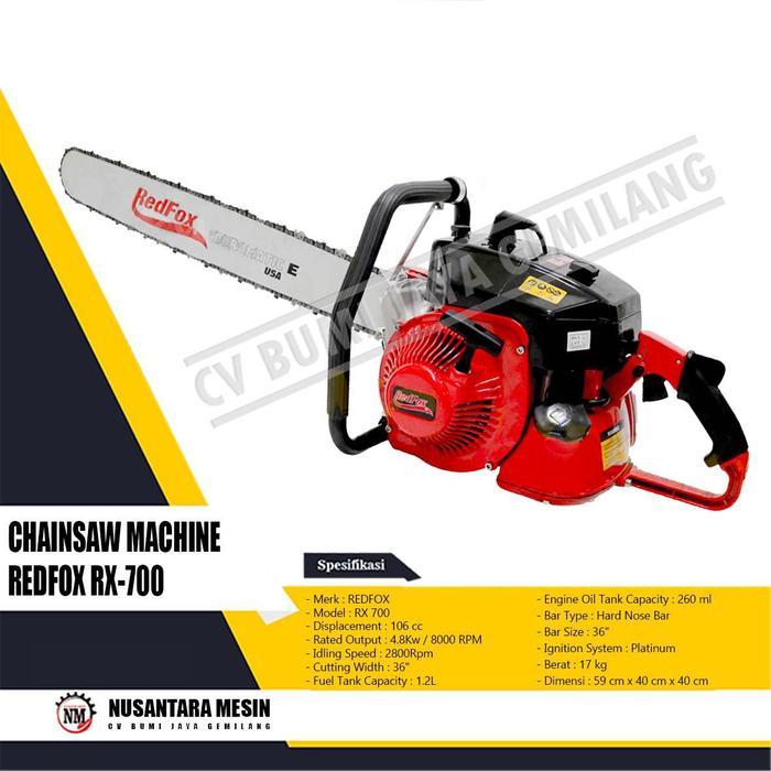 MESIN GERGAJI KAYU / CHAINSAW REDFOX RX 700