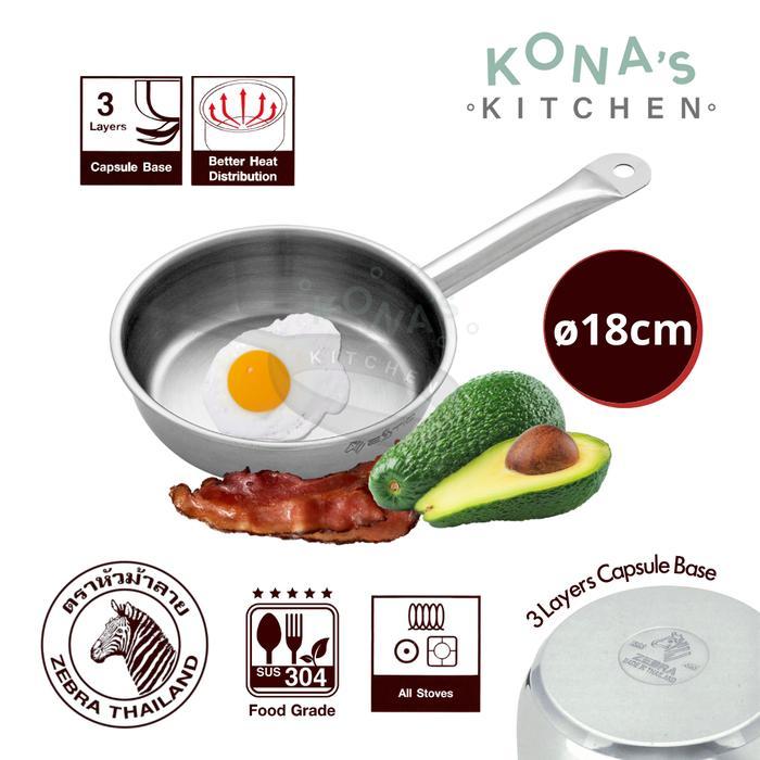 Zebra Fry Pan 18 Cm Estio Pro / Wajan Penggorengan Frying Pan Terjamin