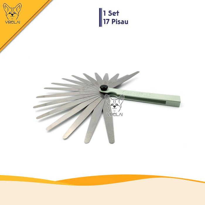 JTTOP" ALAT UKUR CELAH / FEELER GAUGE 17 BLADE / PULLER FEELER / SETELAN KLEP