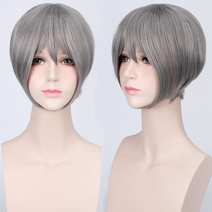 SALE K047-3 wig base abu-abu ash gray pendek cowok cosplay rambut palsu TERMURAH
