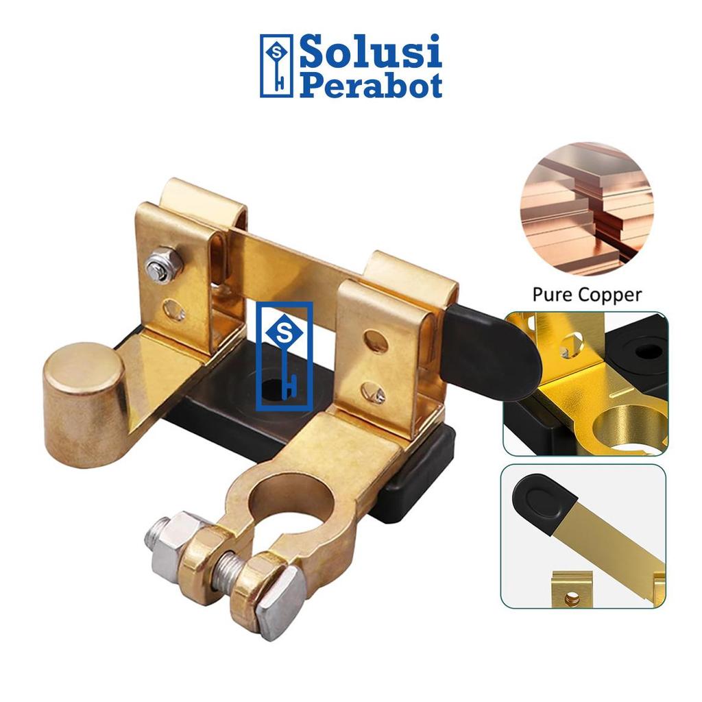 Sakelar Pisau Daya Negatif Tembaga AJ62 SP / Arus Pemutus Aki Mobil Cut On Off Accu / Otomotif Klem 