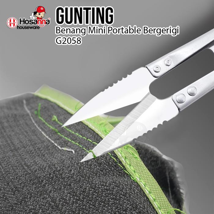 [ PREMIUM ] Gunting Benang Stainless Bergerigi G2058 / Gunting Jahit Portable Anti Karat