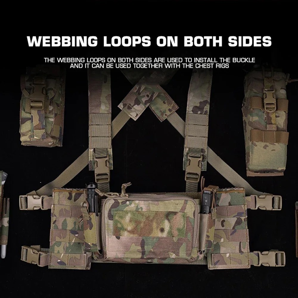 2Pcs/Set Chest Rig Side Mag Pouch Molle Side Plate Panel G-Buckle Fixation For D3Cr Mk3 Mk4 Hunting