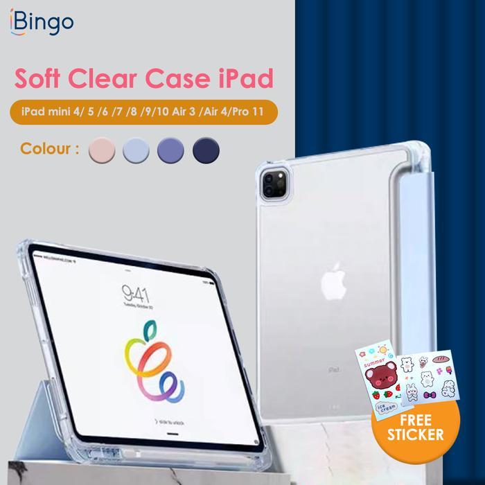 Soft Clear Case Ipad Mini/ 5 /6 /7 /8 /Air 3 /Air 4/Pro With Pen Slot