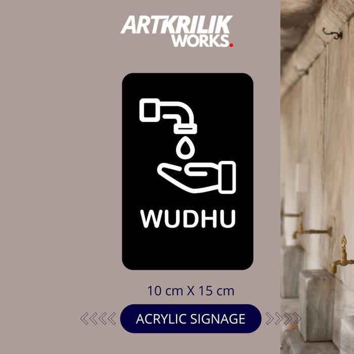 Akrilik Sign Hiasan Dinding Petunjuk Wudhu, Wudhu Pria / Wudhu Wanita