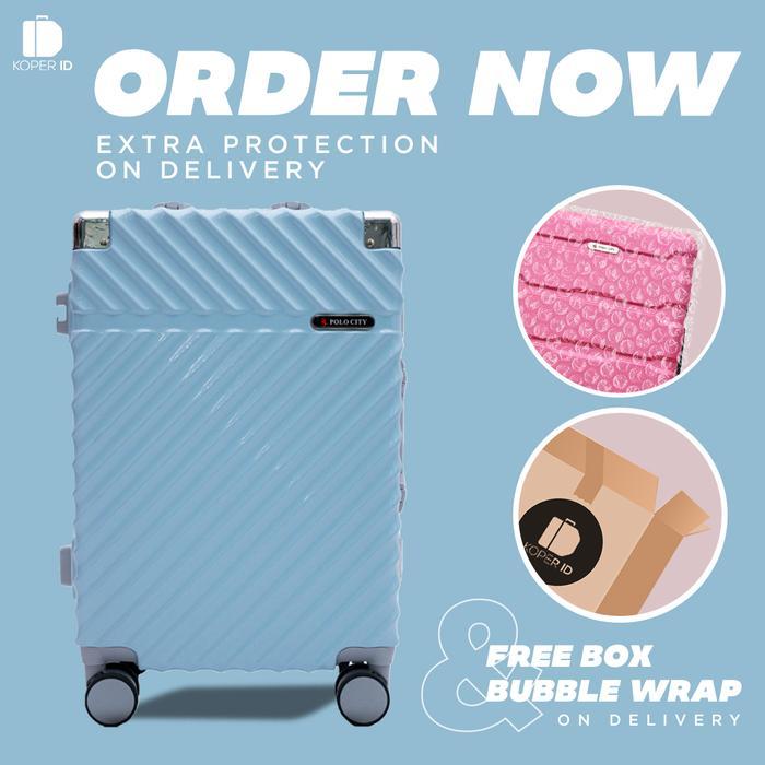 Koper Hardcase Aluminum Polo City No Zipper Size Bagasi 24 Inch - 7001
