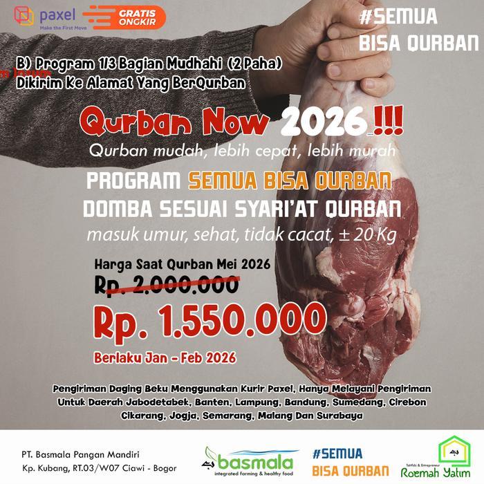 Basmala Farm Promo Qurban 2026 Tebar Domba Kambing Sapi Pelosok Negri Hewan Kurban Amanah Program