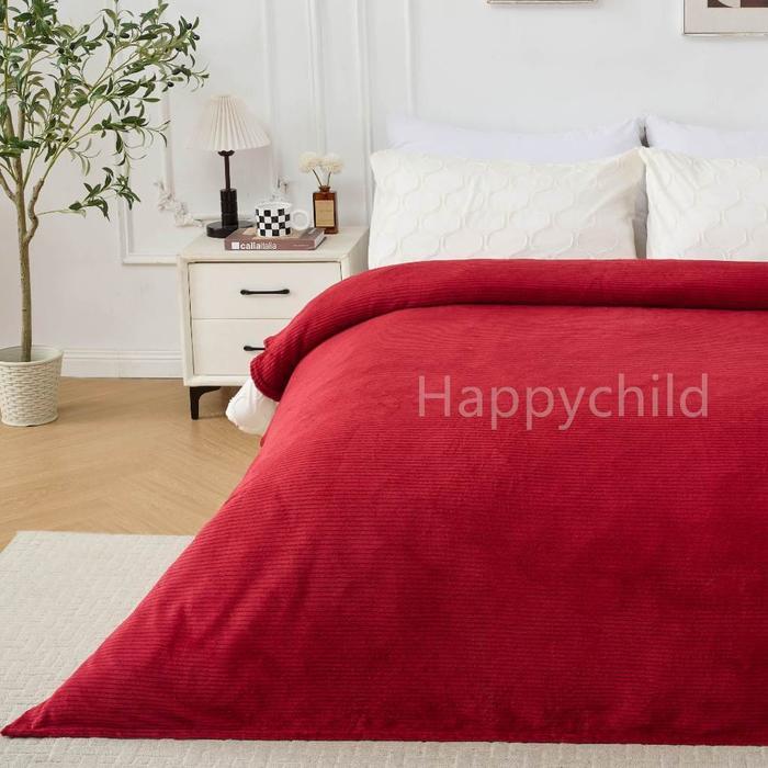 Bonita World - Selimut Polos Salur Baru Bulu Halus Lembut Selimut Chic