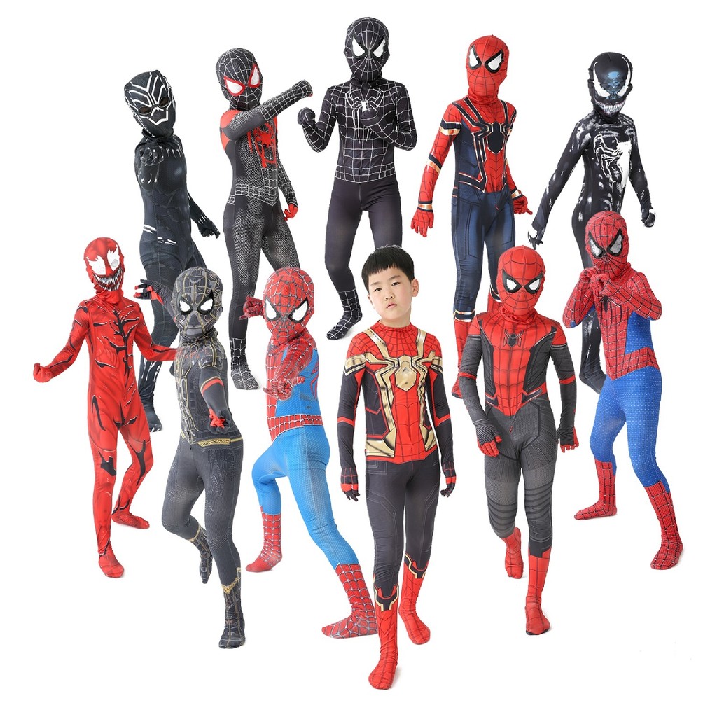 12 Style Superhero Spiderman/Black /Venom Halloween Party Christmas Cosplay Spiderman Costume Gifts