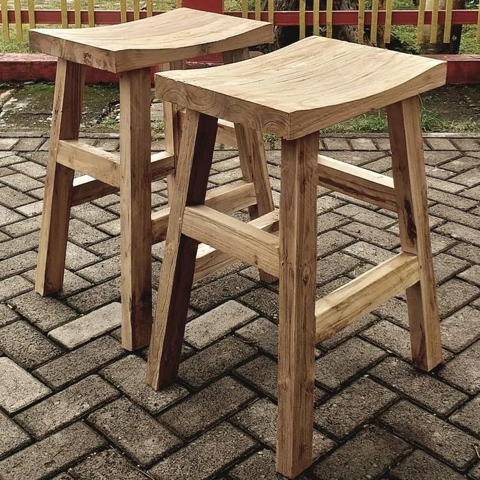 Kursi Bar Recycled Teak Jati Lawas Vintage