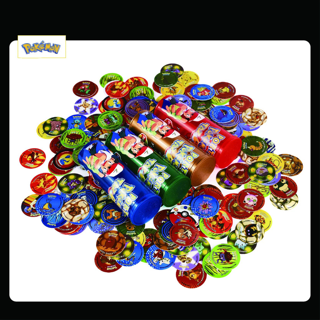 Lote De Tazos Bottled Porta PoKemon 1st Generation 169PCS Collection Pikachu Trainer Tap Milkcaps