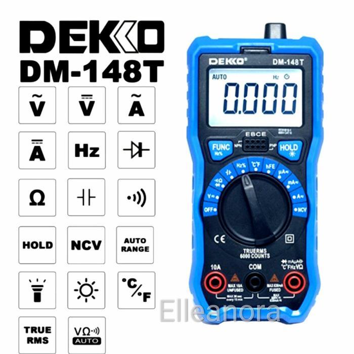 Digital Multimeter Auto Range - True Rms - Dekko Dm-148T