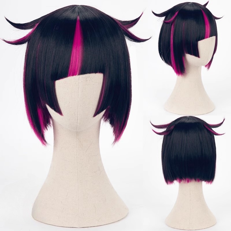 Lilia Vanrouge Cosplay Wig Black Purple Mixed Heat Resistant Synthetic Hair Halloween Party Anime