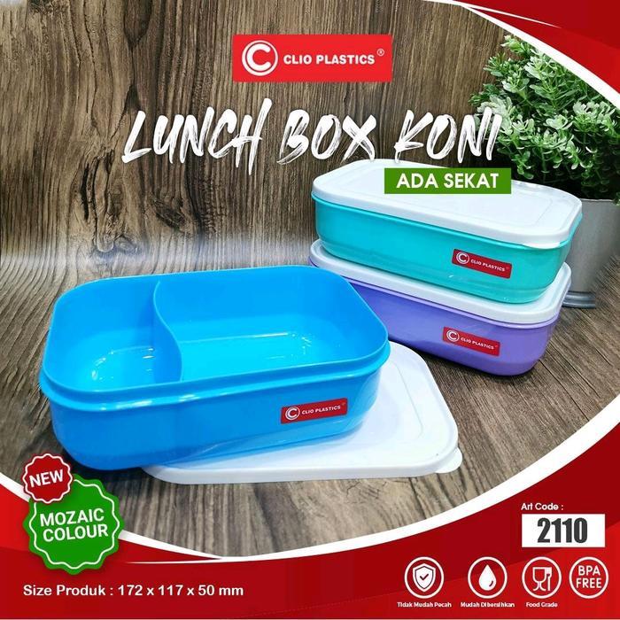 Paket 1 -3 Pcs Lunch Box Koni Clio Wadah Tempat Makan Kotak Bekel Makan Anak Plastik Souvenir