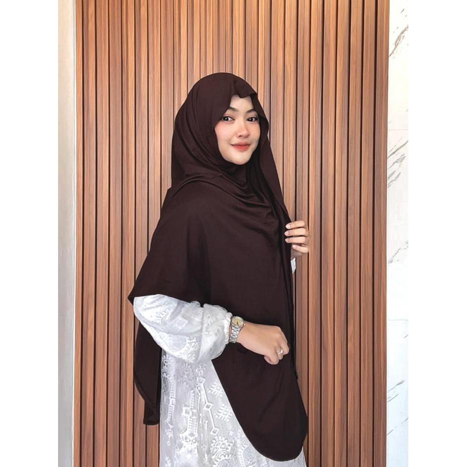 Hanania Hijab Zhia Extra Large Pashmina Oval Inner Leher Jumbo Syar'I Kaos Rayon Cooltech Pashmina