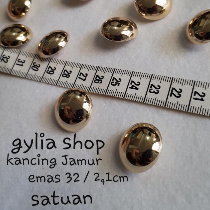 Kancing / Kancing Jamur emas 32 / Kancing Gundul Emas 2,1cm satuan