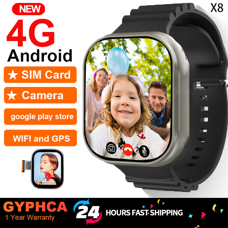 2023 New 4G smart watch X8 Ultra Android 10 System with camera WiFi GPS SIM card Compass google play