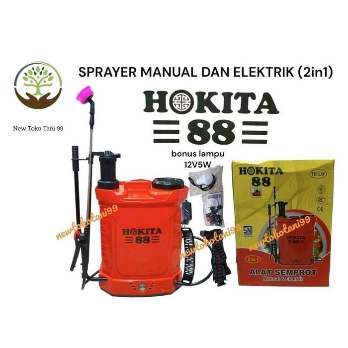 Sprayer HOKITA 88 2in1 sprayer elektrik dan manual hokita88 bisa dicas dan bisa dipompa manual