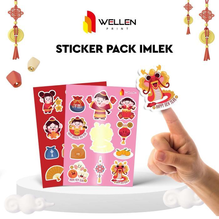 WELLEN PRINT - Cetak Sticker Set Dekorasi Imlek / Print Deco Stiker Label Aesthetic CNY